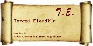Tercsi Elemér névjegykártya